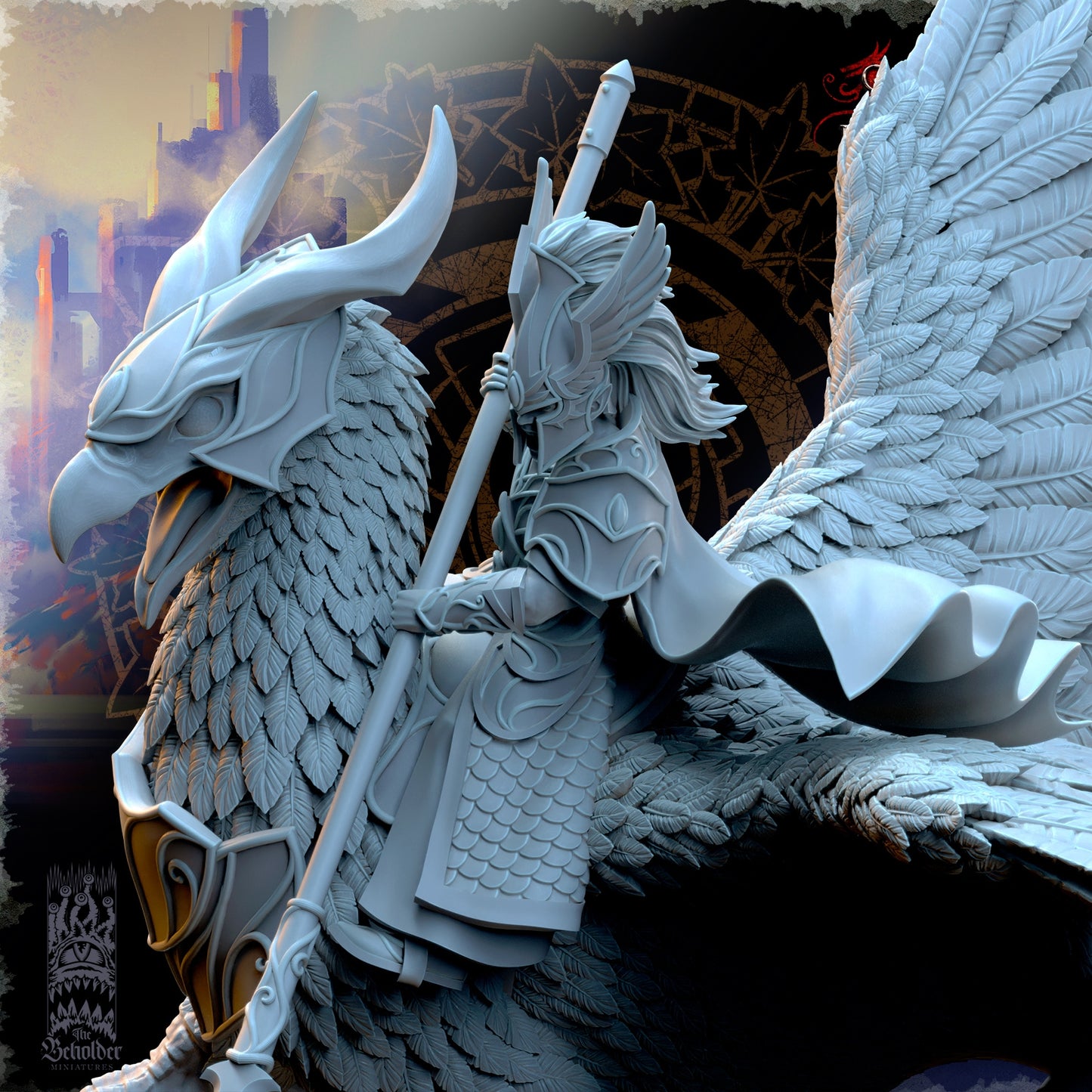 Ashur on Gryphon Warhammer Fantasy The Beholder Miniatures