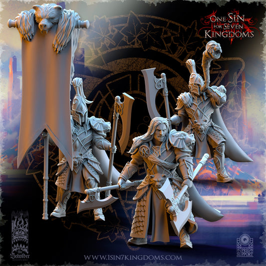 Silvermoor Elves Bear Guardians Command Group Warhammer Fantasy The Beholder Miniatures