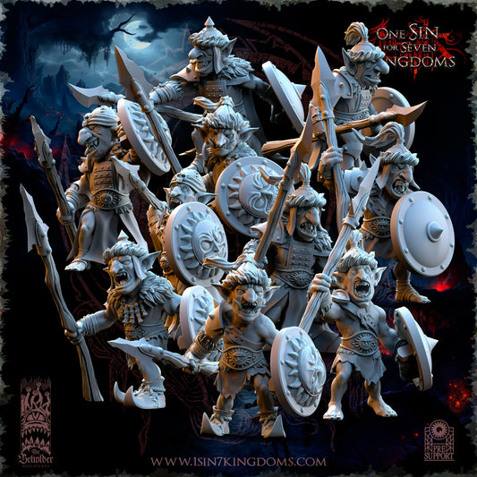 Goblins Desert Warriors with Spears Warhammer Fantasy The Beholder Miniatures