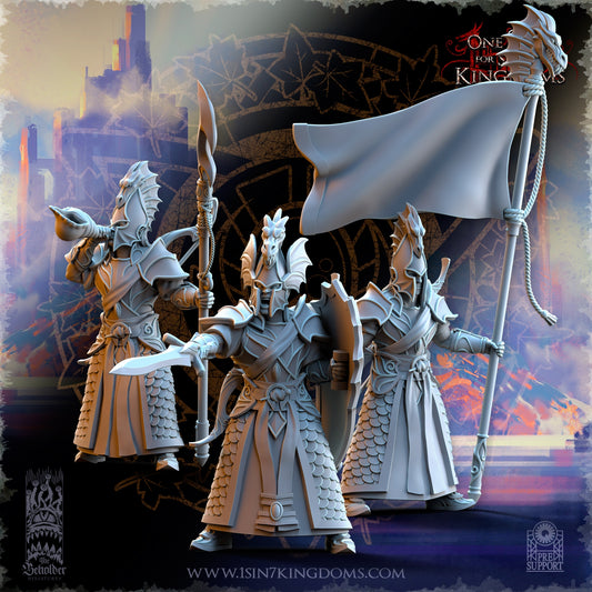 Silvermoor Elves Ilithien Coastland Militia Command Group Warhammer Fantasy The Beholder Miniatures