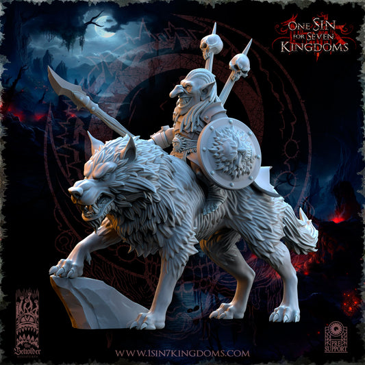 Black Horde Goblins Warlord on Wolf Warhammer Fantasy The Beholder Miniatures