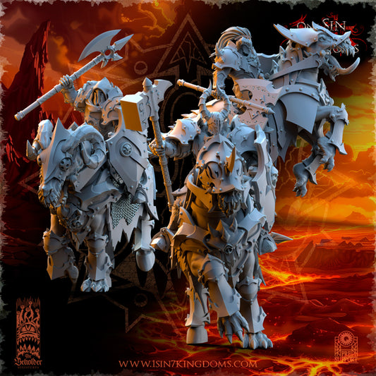 Realms of Mayhem The Ascended Knights with Two Handed Weapon and Shield Warhammer Fantasy The Beholder miniatures