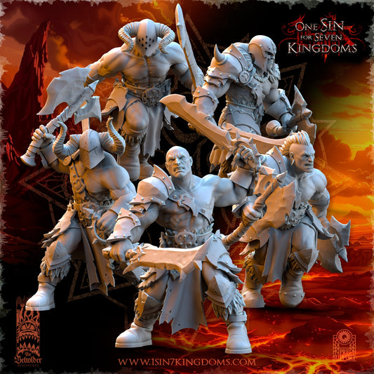 Realms of Mayhem Barbarian Despoilers with Two Weapons Warhammer Fantasy The Beholder Miniatures