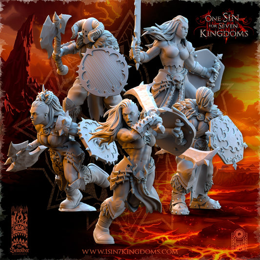 Realms of Mayhem Barbarian Razors with Weapon and Shield Warhammer Fantasy The Beholder Miniatures