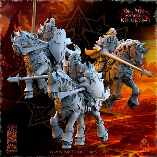 Realms of Mayhem Knights with Lance Warhammer Fantasy The Beholder Miniatures