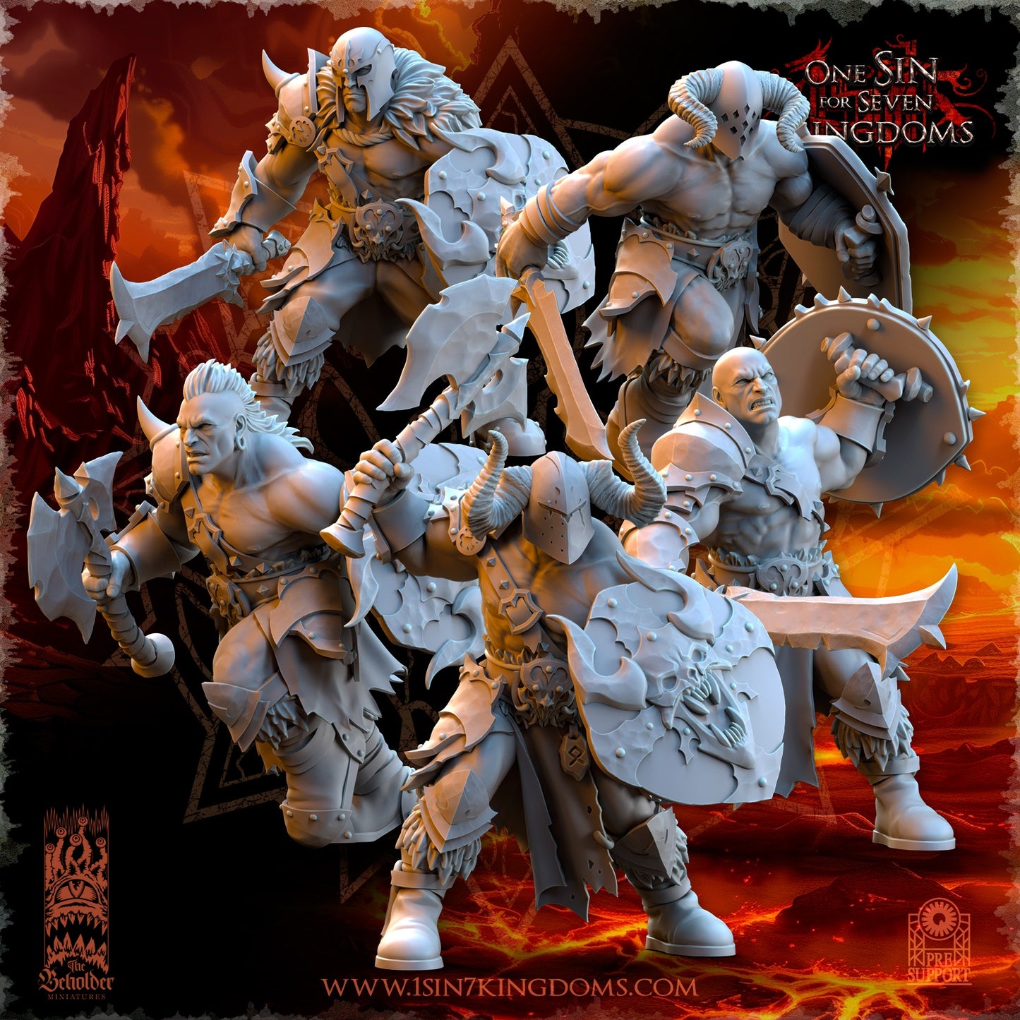 Realms of Mayhem Barbarian Despoilers with Weapon and Shield Warhammer Fantasy The Beholder Miniatures