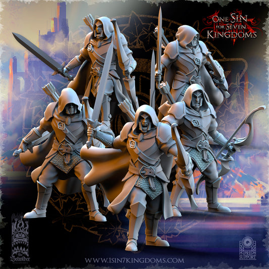 Silvermoor Elves Shades of Ashur with Sword and Bow Warhammer Fantasy The Beholder Miniatures