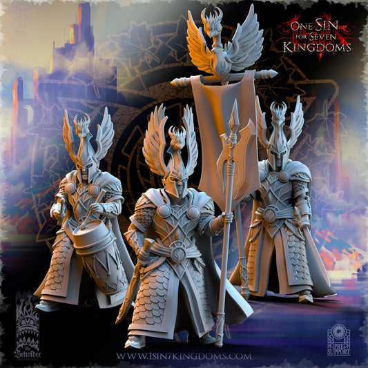 Silvermoor Elves Searing Bird Guardians Command Group Warhammer Fantasy The Beholder Miniatures