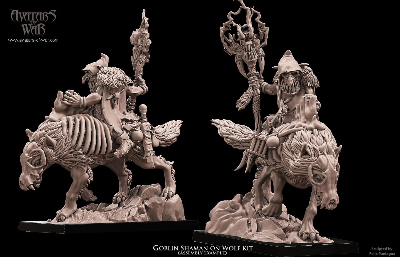 Goblin Shaman on Wolf multi-part hero Warhammer Fantasy Avatars of War