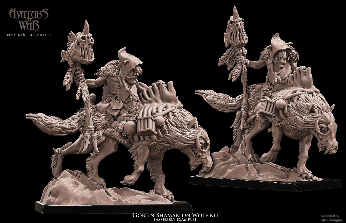 Goblin Shaman on Wolf multi-part hero Warhammer Fantasy Avatars of War