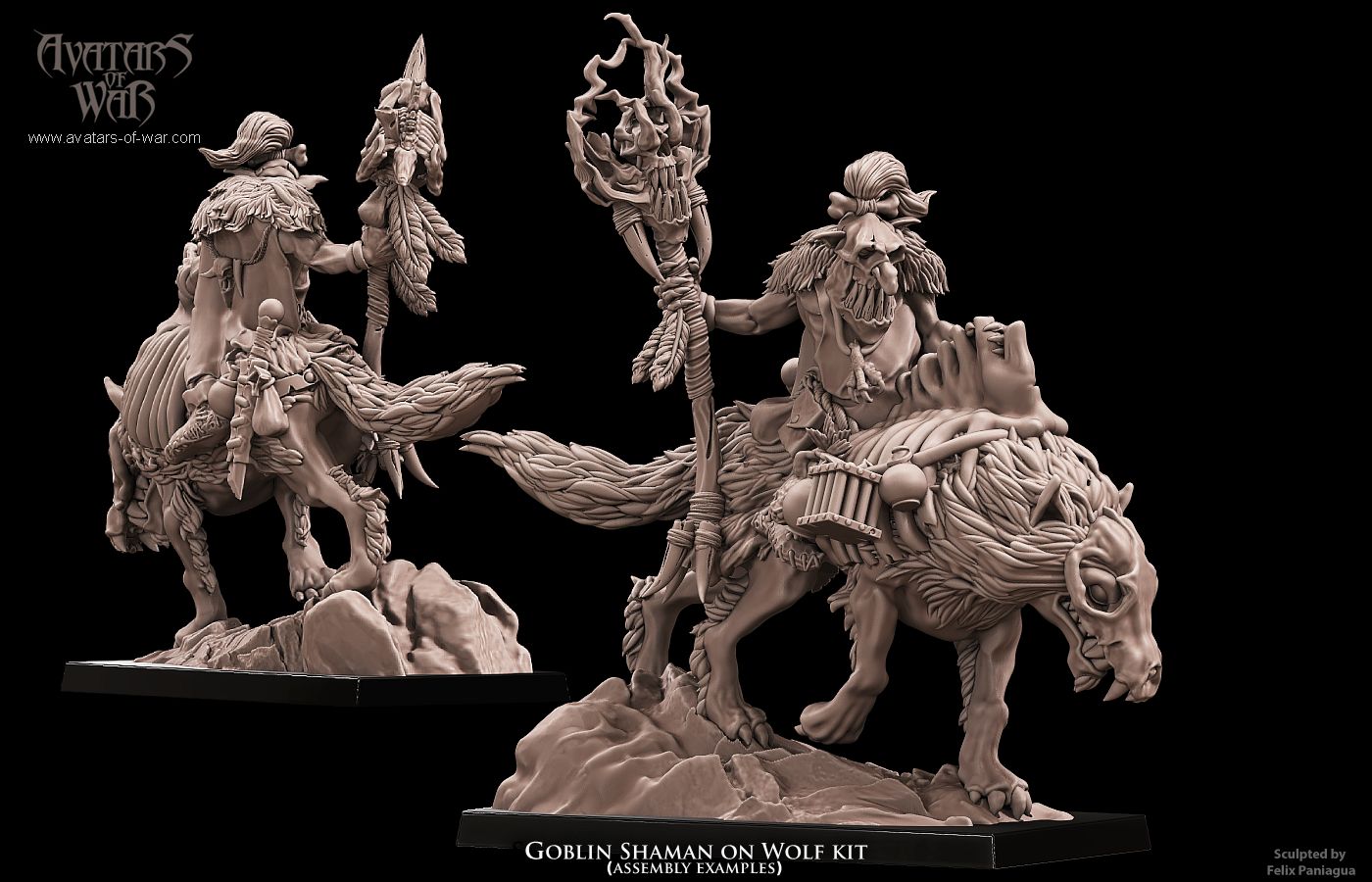 Goblin Shaman on Wolf multi-part hero Warhammer Fantasy Avatars of War