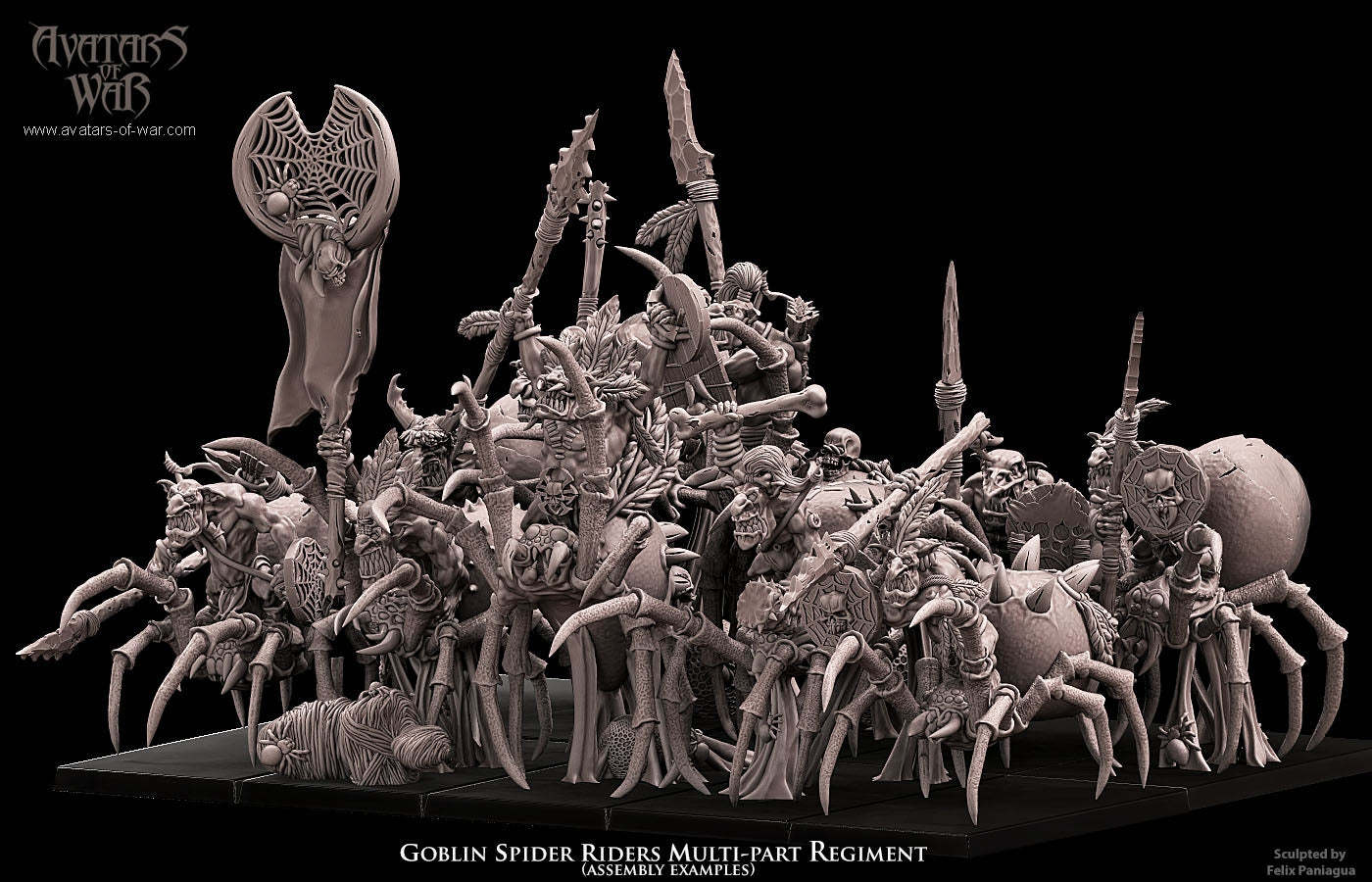 Multi-Part Goblin Spider Riders Warhammer Fantasy Avatars of War