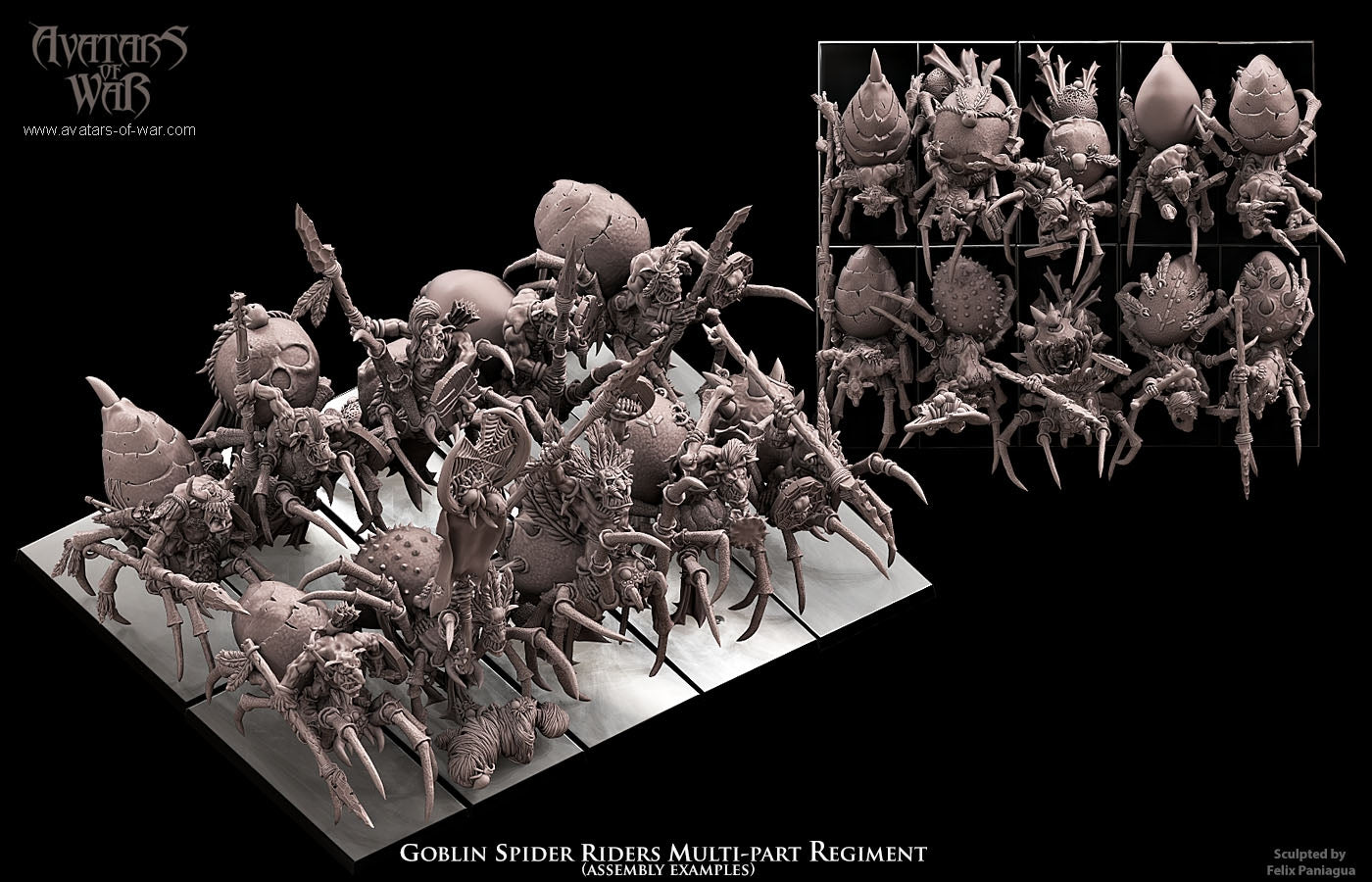 Multi-Part Goblin Spider Riders Warhammer Fantasy Avatars of War