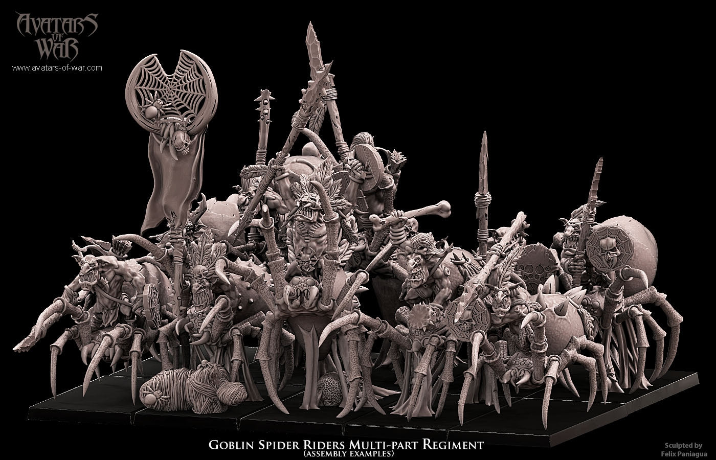 Multi-Part Goblin Spider Riders Warhammer Fantasy Avatars of War