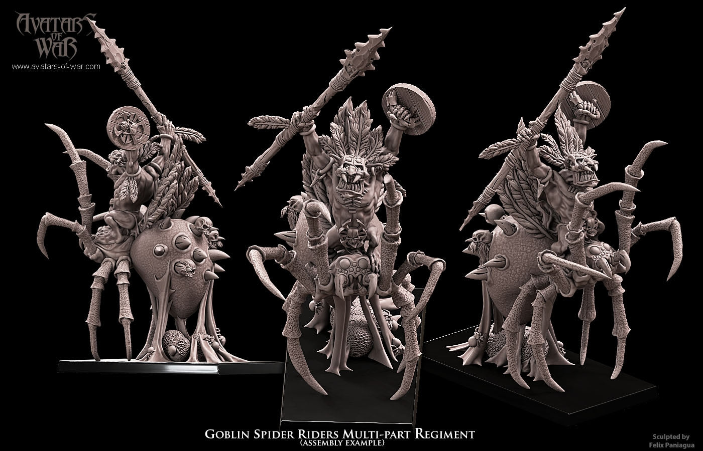 Multi-Part Goblin Spider Riders Warhammer Fantasy Avatars of War