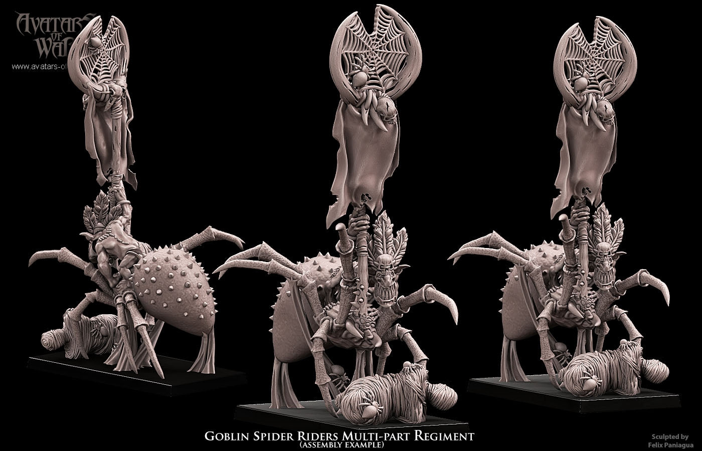 Multi-Part Goblin Spider Riders Warhammer Fantasy Avatars of War