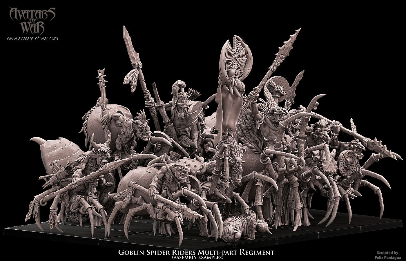 Multi-Part Goblin Spider Riders Warhammer Fantasy Avatars of War