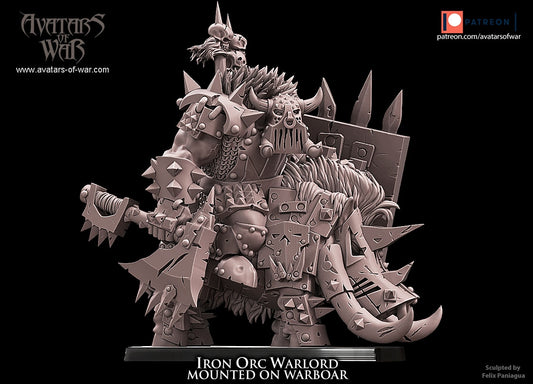 IRON ORC WARLORD ON WARBOAR Warhammer Fantasy Avatars of War
