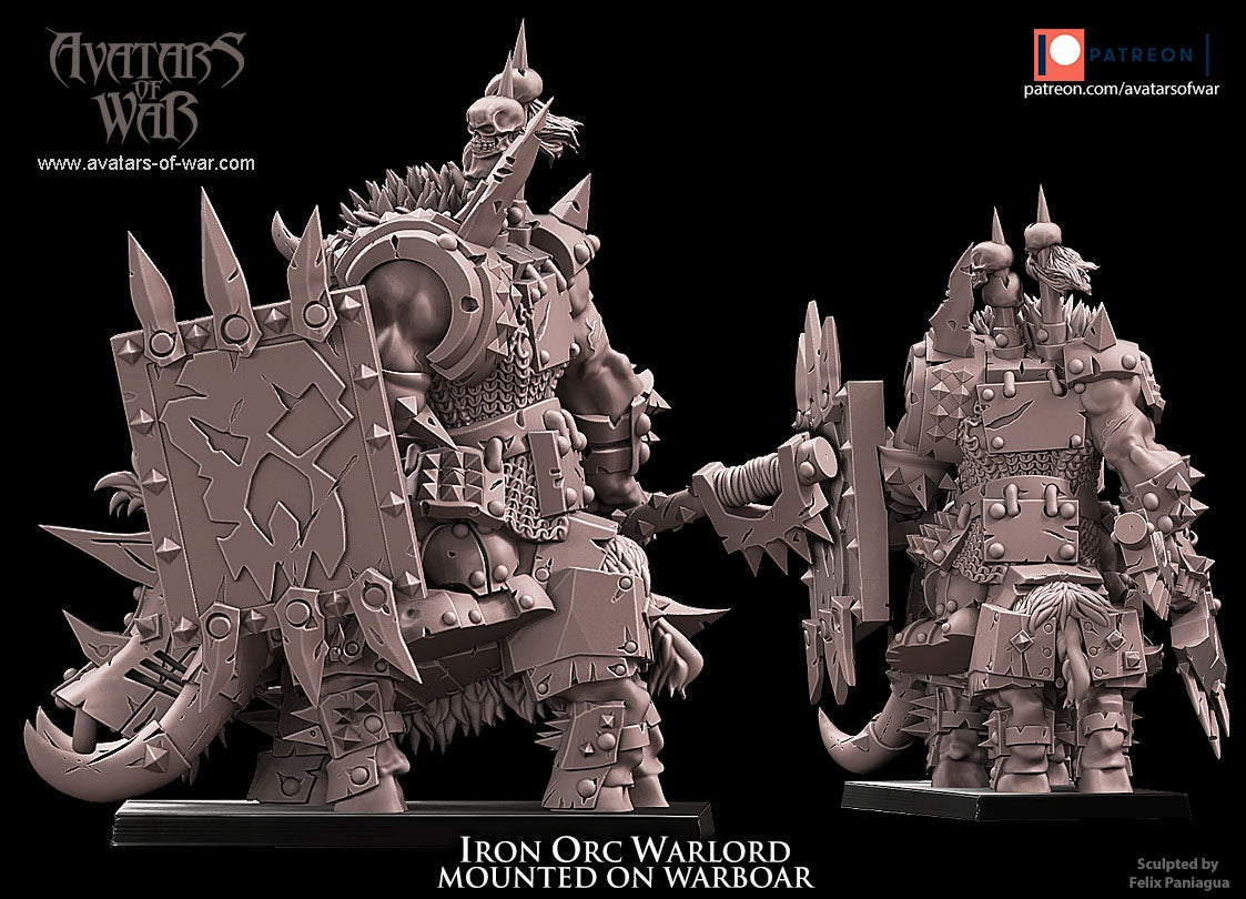 IRON ORC WARLORD ON WARBOAR Warhammer Fantasy Avatars of War