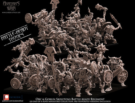 ORC & GOBLIN SKELETONS BATTLE-READY REGIMENT Warhammer Fantasy Avatars of War