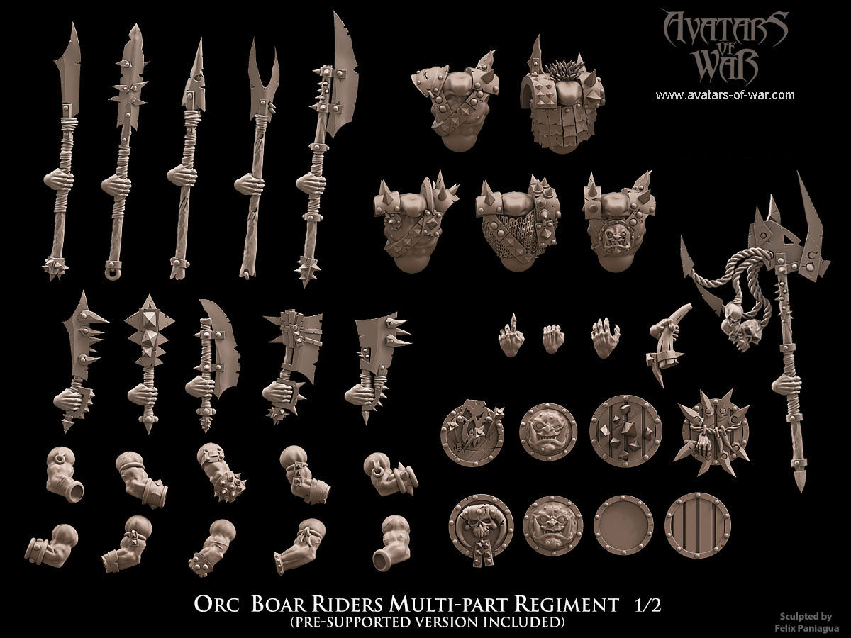 Orc Boar Riders multi-part regiment Warhammer Fantasy Avatars of war