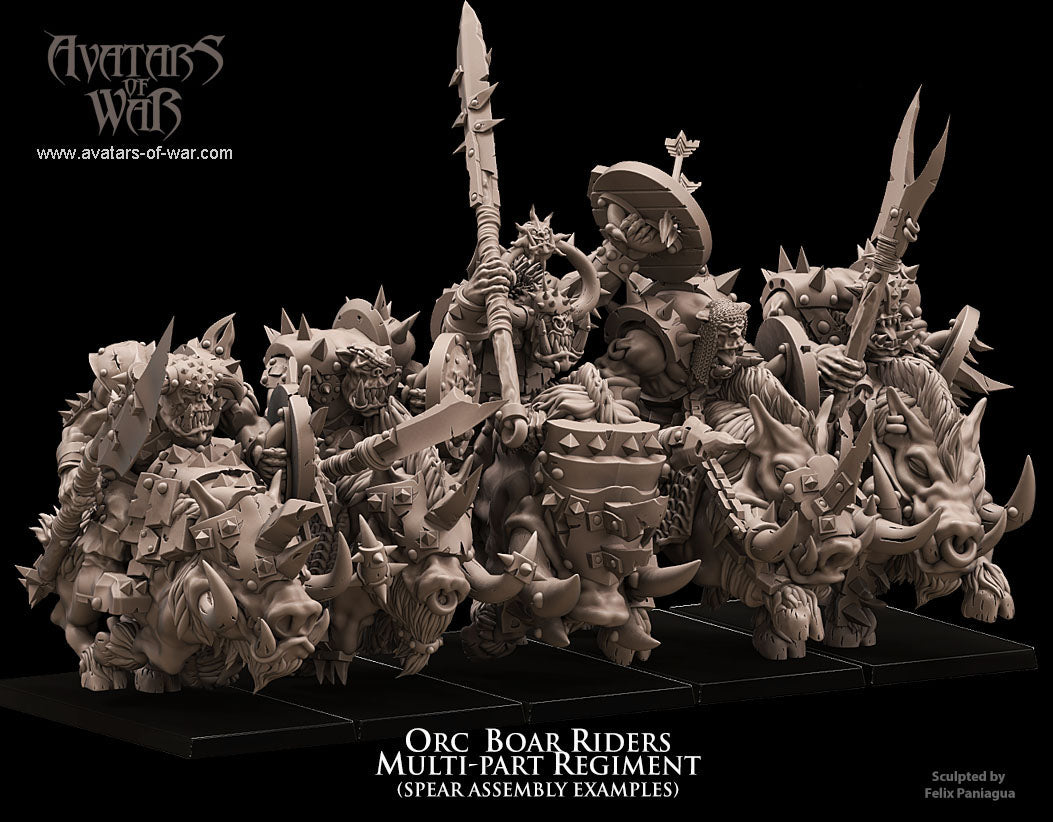 Orc Boar Riders multi-part regiment Warhammer Fantasy Avatars of war