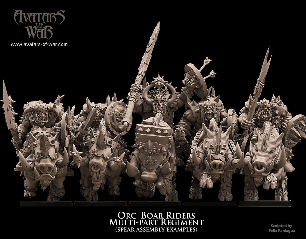 Orc Boar Riders multi-part regiment Warhammer Fantasy Avatars of war