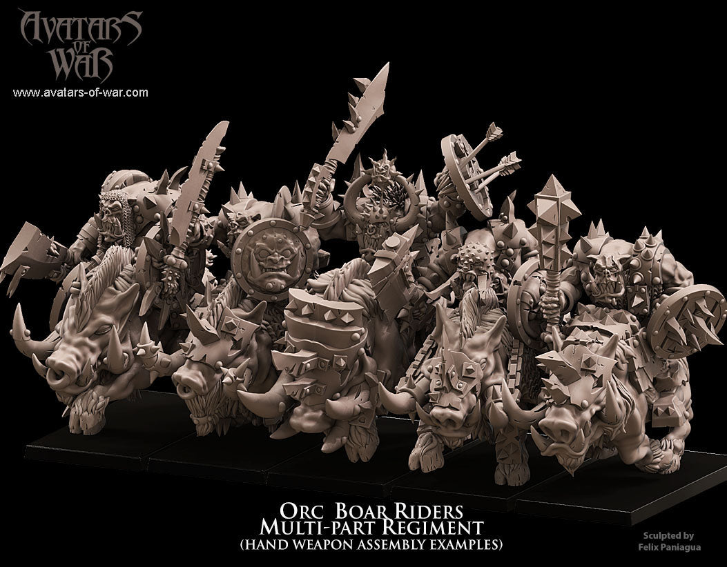 Orc Boar Riders multi-part regiment Warhammer Fantasy Avatars of war