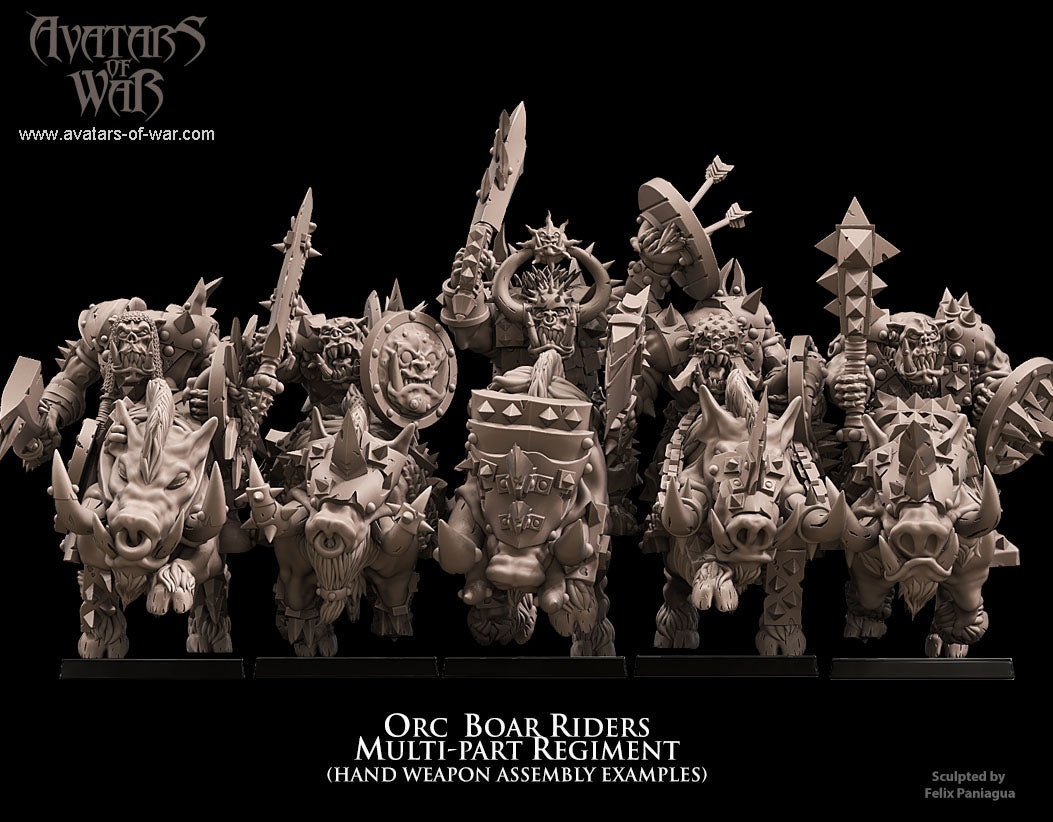 Orc Boar Riders multi-part regiment Warhammer Fantasy Avatars of war