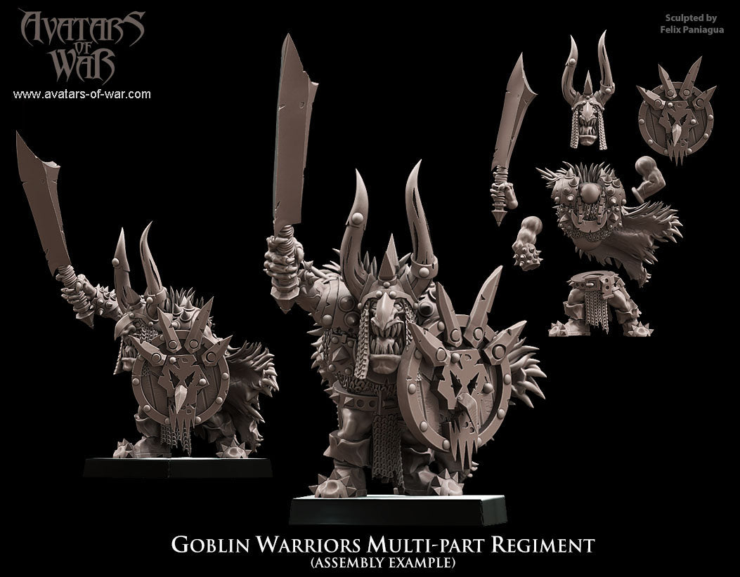 Goblin Warriors multi-part regiment Warhammer Fantasy Avatars of war