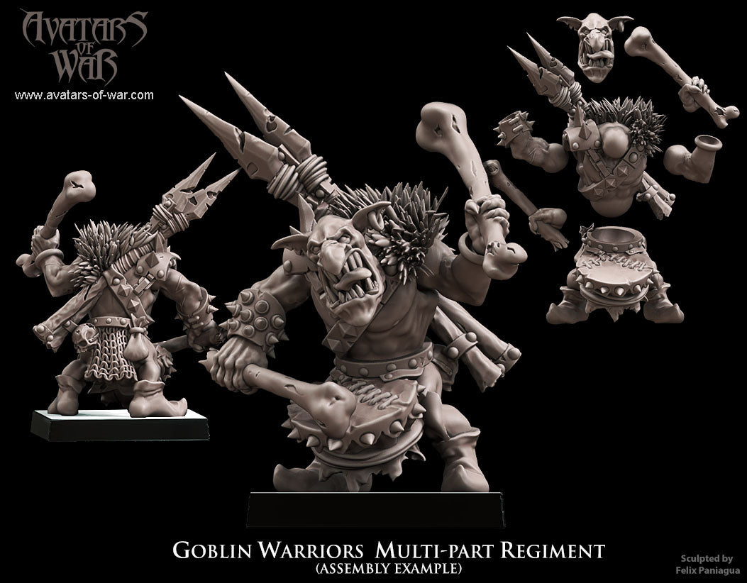 Goblin Warriors multi-part regiment Warhammer Fantasy Avatars of war