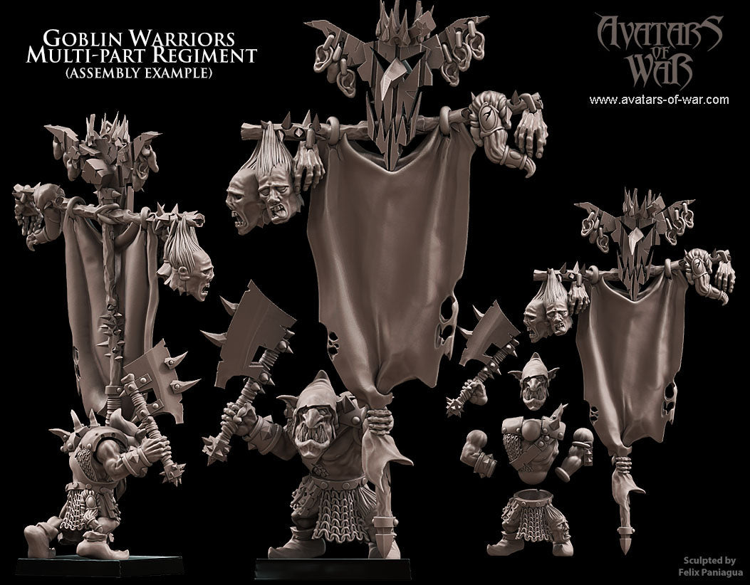 Goblin Warriors multi-part regiment Warhammer Fantasy Avatars of war