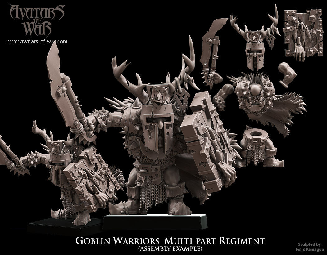 Goblin Warriors multi-part regiment Warhammer Fantasy Avatars of war