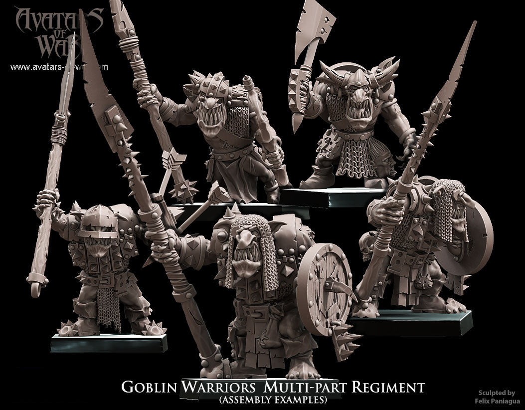 Goblin Warriors multi-part regiment Warhammer Fantasy Avatars of war