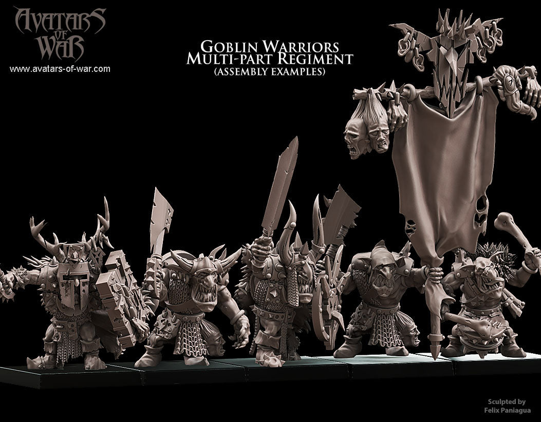 Goblin Warriors multi-part regiment Warhammer Fantasy Avatars of war