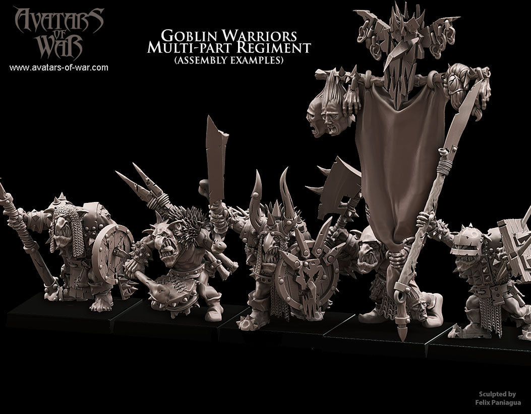 Goblin Warriors multi-part regiment Warhammer Fantasy Avatars of war