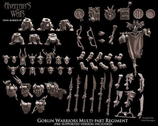 Goblin Warriors multi-part regiment Warhammer Fantasy Avatars of war