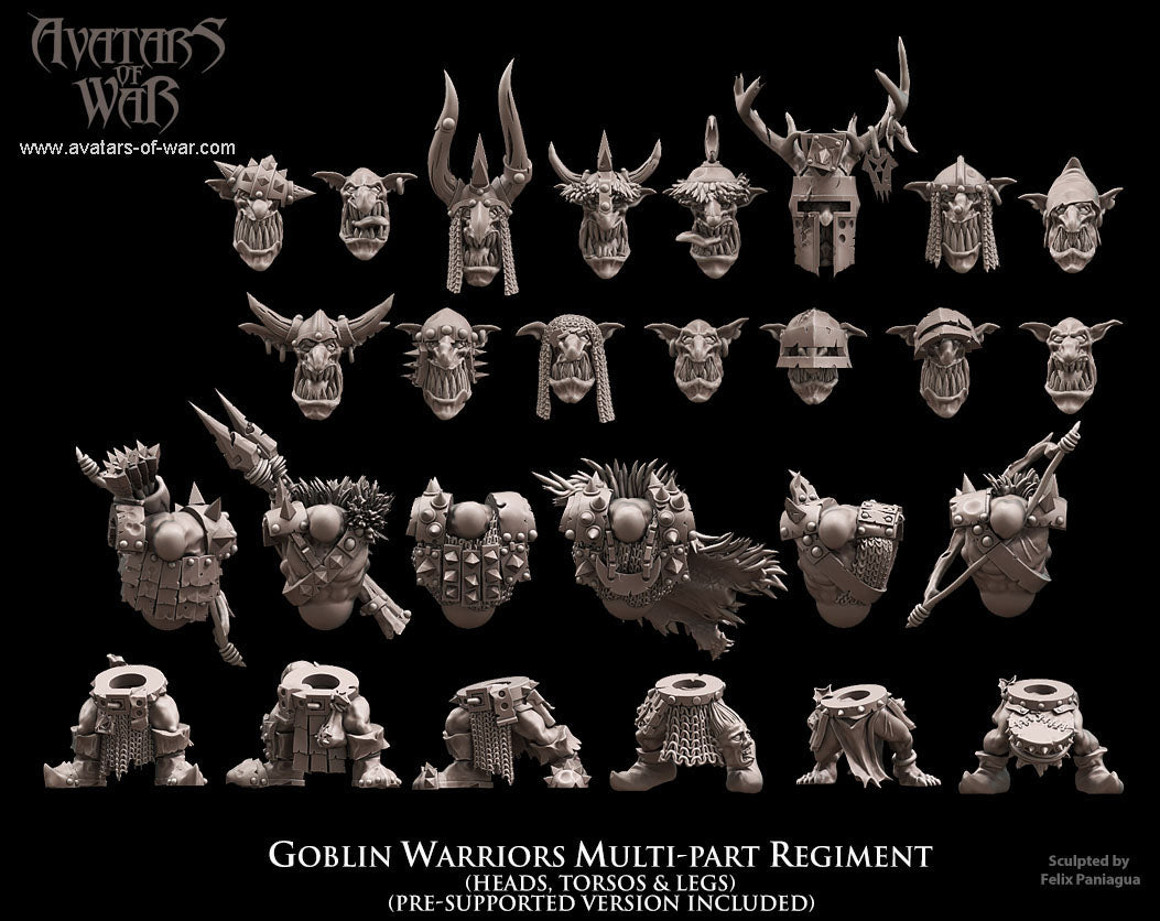 Goblin Warriors multi-part regiment Warhammer Fantasy Avatars of war