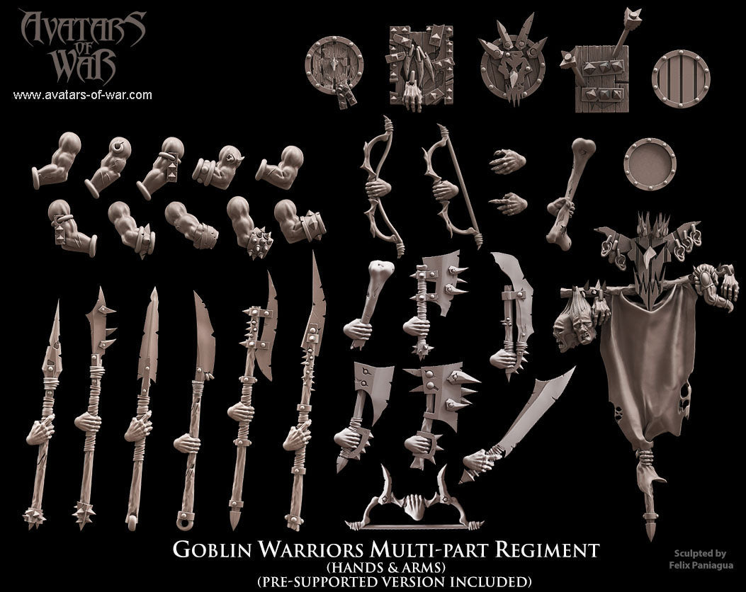 Goblin Warriors multi-part regiment Warhammer Fantasy Avatars of war