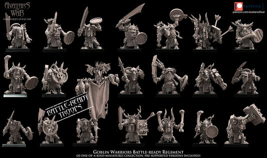 Goblin Warriors Battle ready regiment Warhammer Fantasy Avatars of war (Bundle 10)