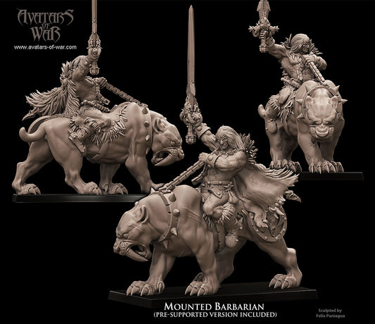 Barbarian mounted on Sabertooth Warhammer Fantasy Avatars of War