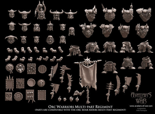 Orc Warriors multi-part regiment Warhammer Fantasy Avatars of war