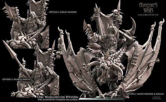 Orc Warlord mounted on Wyvern Warhammer Fantasy Avatars of War