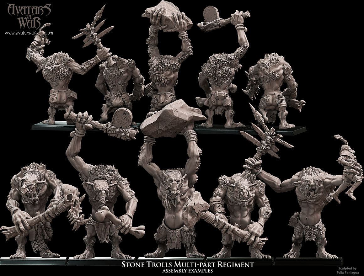 Stone Trolls multi-part regiment Warhammer Fantasy Avatars of War