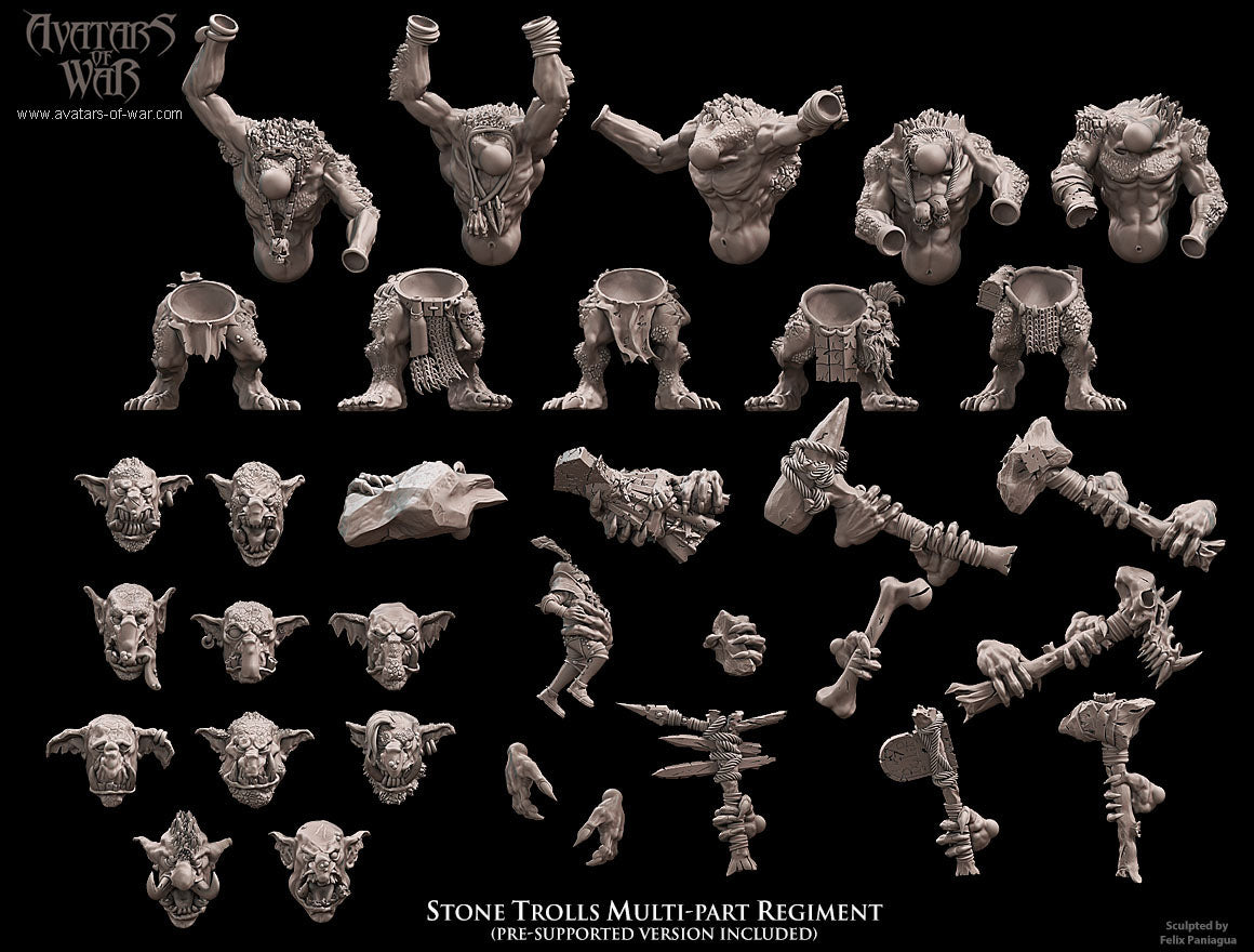 Stone Trolls multi-part regiment Warhammer Fantasy Avatars of War