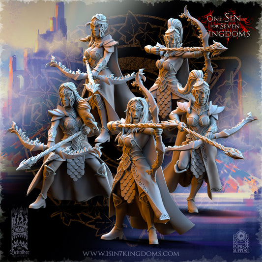 Silvermoor Elves Sisterhood Archers with Magic Bow Warhammer Fantasy The Beholder Miniatures